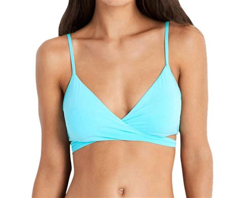 Buy Seafolly Wrap Front Bralette Bikini Top In Sea Ice Blue Multi At