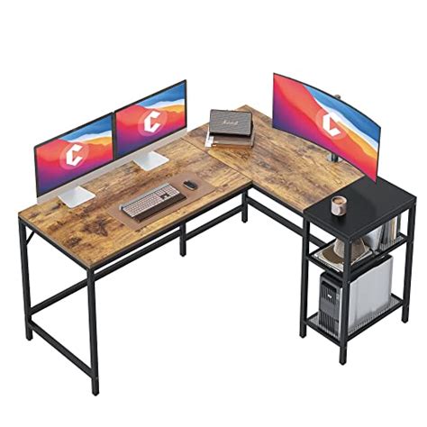 Buy CubiCubi L Shape Computer Desk With Storage Shelf Study Writing