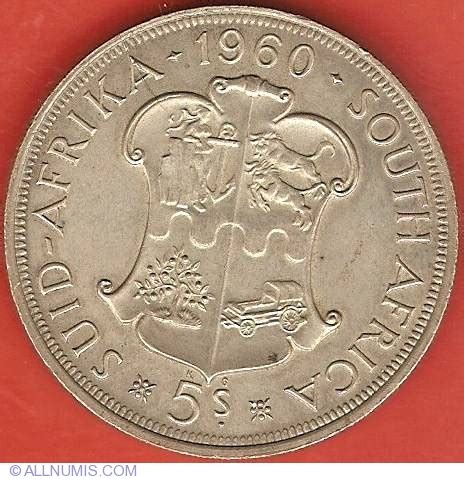 5 Shillings 1960 50th Anniversary Union Of South Africa Union Of