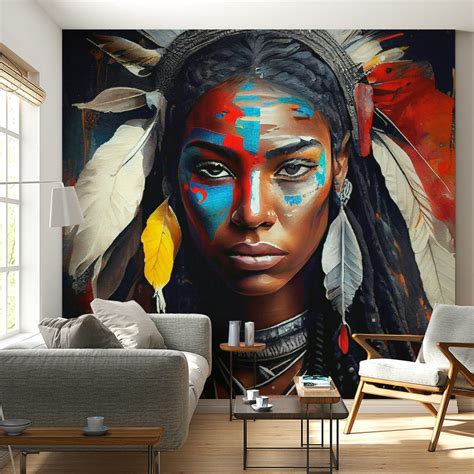 Powerful American Native Warrior Woman 2 Wallpaper Happywall