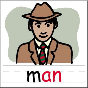 Clip Art Basic Words An Phonics Man Color I Abcteach