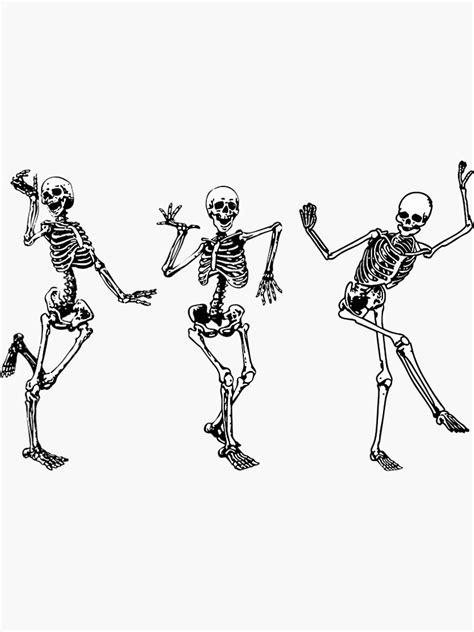 Dancing Skeletons Halloween Party Funny Skeleton Dance Sticker For