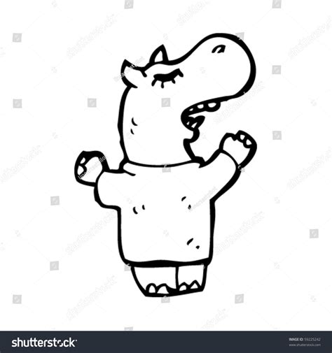 Hippo Singing Cartoon Stock Vector Illustration 59225242 : Shutterstock