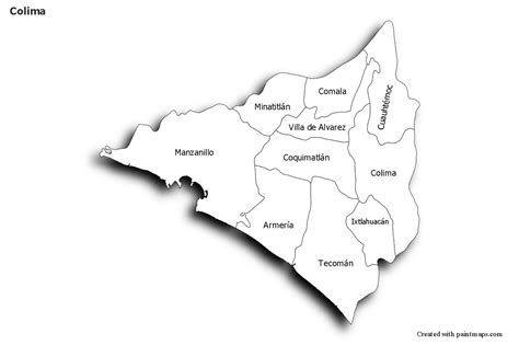 A Black And White Map Of The Country Of Colombia With All Its Capital