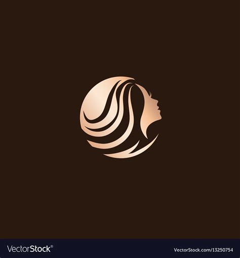 Woman beauty hair salon logo design Royalty Free Vector