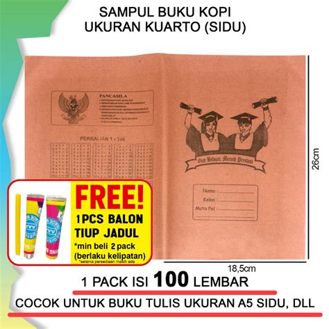 Jual Sampul Buku Tulis Kopi Kuarto Boxi Sampul Coklat Perkalian