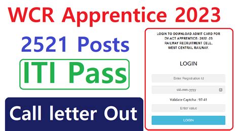 WCR Apprentice 3rd Call Letter Out 2023 2521 Posts ITI Pass Anil