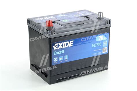 Аккумулятор 70Ah 12v Exide EXCELL 266х172х223 L EN540 Азия EB705 ID