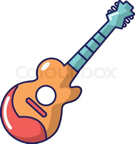 Acoustic Guitar Icon Cartoon Stock Vector Colourbox