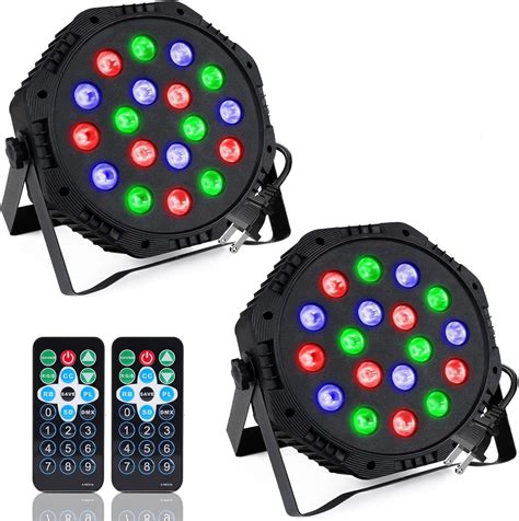 Geallmg Luces De Escenario Cañón De Leds Rgb 18w Rítmico Dmx