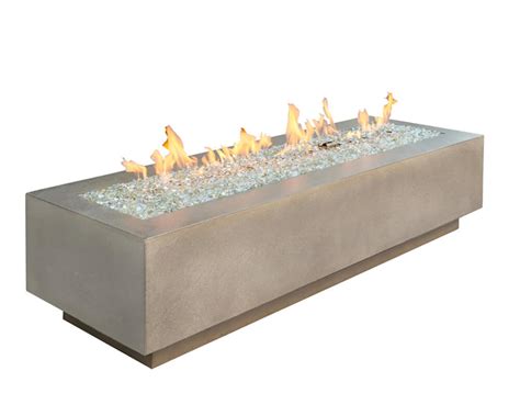 Outdoor Greatroom Natural Grey Cove Linear Gas Fire Pit Table