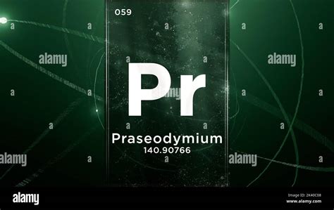 Praseodymium (Pr) symbol chemical element of the periodic table, 3D ...