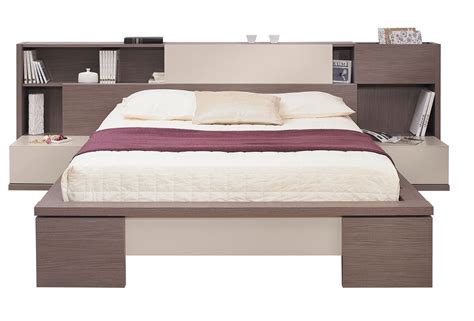 Кровать с изголовьем и полками 86 фото