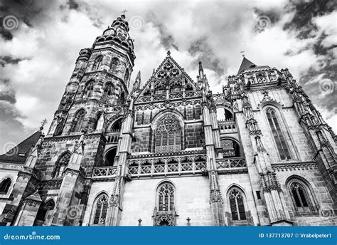 St. Elisabeth Cathedral in Kosice, Slovakia, Colorless Stock Image ...