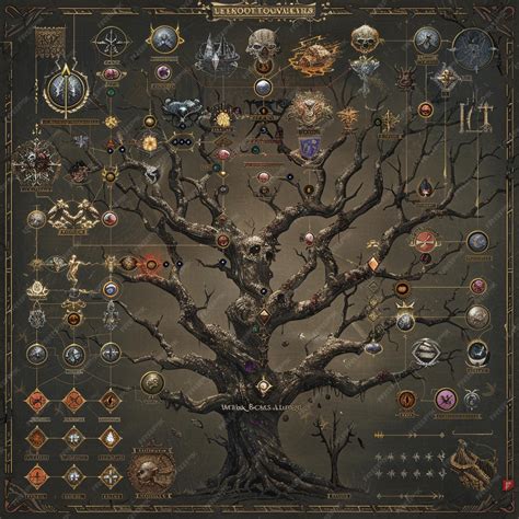 A detailed skill tree where players can unlock new abilities and perks