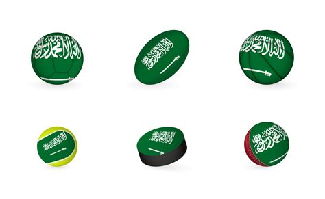 Sports equipment with flag of Saudi Arabia. Sports icon set. 11435370 ...