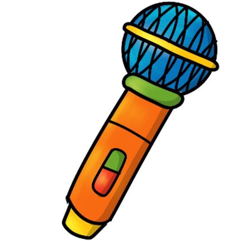 Orange Cartoon Microphone Clipart Free PNG and PSD