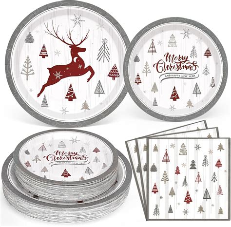 Amazon Homlouue Pcs Christmas Paper Plates And Napkins