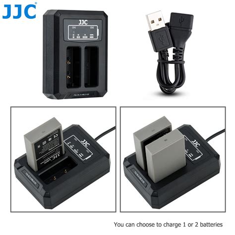 JJC USB Dual Battery Travel Charger For Olympus BLS 50 BLS 5 BLS 1 E