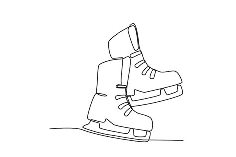 Premium Vector A Shoe For Ice Skating Winter Oneline Drawing