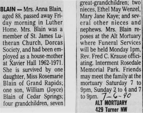 Anna Wenzel Blain 1901 1990 Find A Grave Memorial