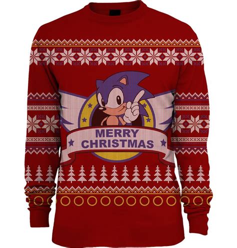 Sonic The Hedgehog Unisex Ugly Christmas Sweater Merchoid Knitted