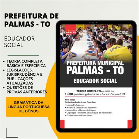 Prefeitura de Palmas TO Educador Social Editora Avançar Hotmart