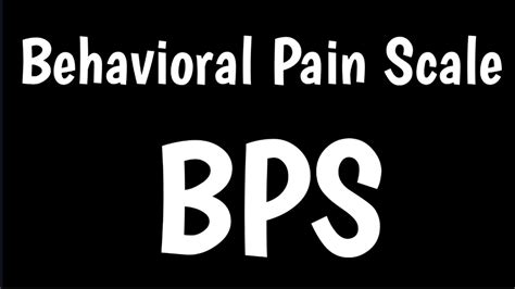 Behavioral Pain Scale BPS YouTube