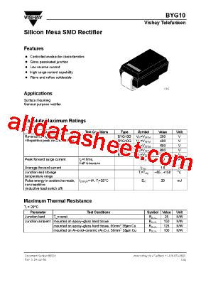 Byg Datasheet Pdf Vishay Siliconix