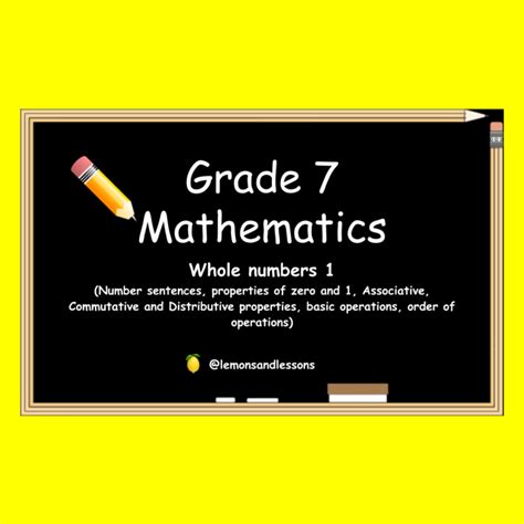 Grade 7 Mathematics Worksheet – Whole numbers 1 • Teacha!