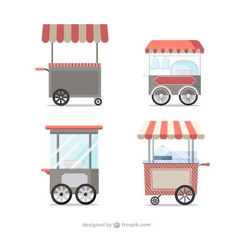 Premium Vector Vintage Food Carts