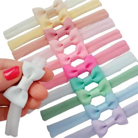 Kit Lacinhos de 10 colores para bebés media banda de seda MercadoLibre