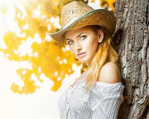 Cowgirl Tree Leaves Blonde Hat Hd Wallpaper Peakpx