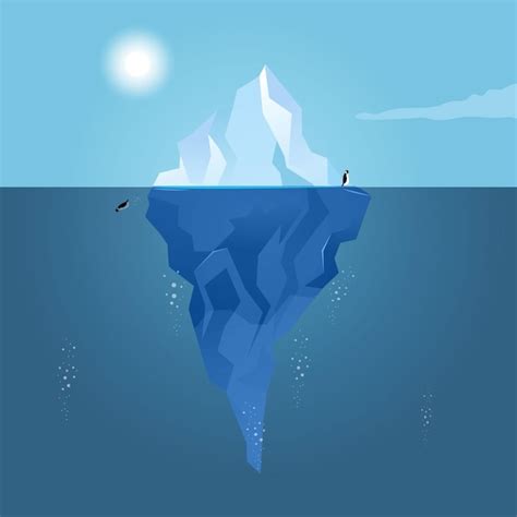 Paisaje De Iceberg Con Pingüinos Vector Gratis