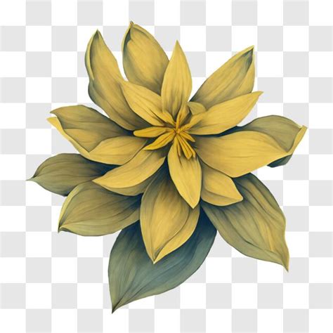 Download Beautiful Yellow Flower Painting Png Online Creative Fabrica