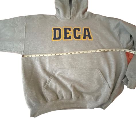 Gildan Tops Vintage Deca Hoodie Sweatshirt Xl Heather Grey Block