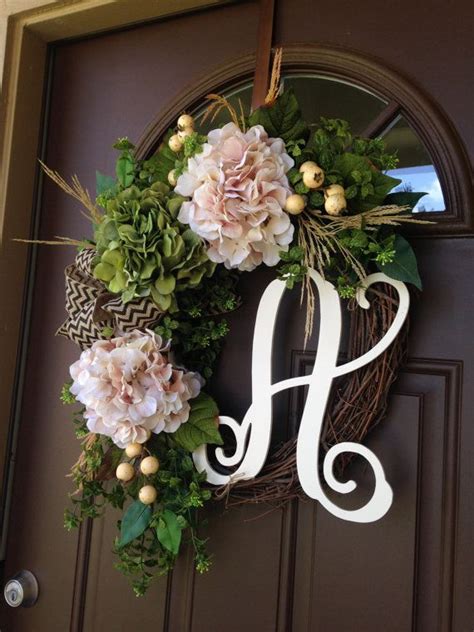 Wreath Initial Wreath For Front Door Fall Monogram By Flowenka Door