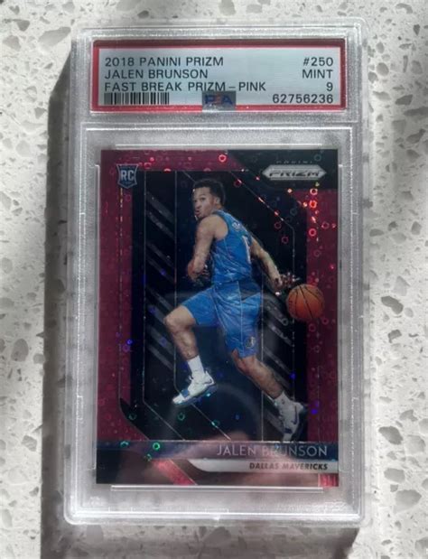 JALEN BRUNSON 2018 Panini Prizm 250 Fast Break Rose 50 Recrue RC PSA