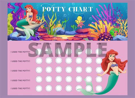 Mermaid Potty Chart Sticker Chart Reward Chart Potty Training - Etsy Canada