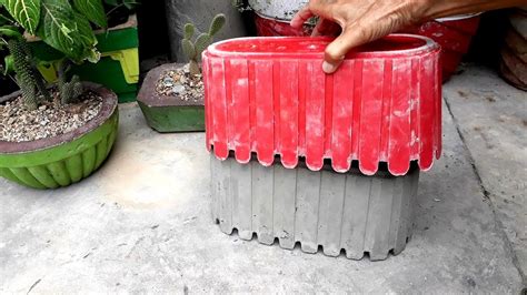 How To Make Beautiful Cement Pot At Home Creative Flower Pots Ideas Youtube