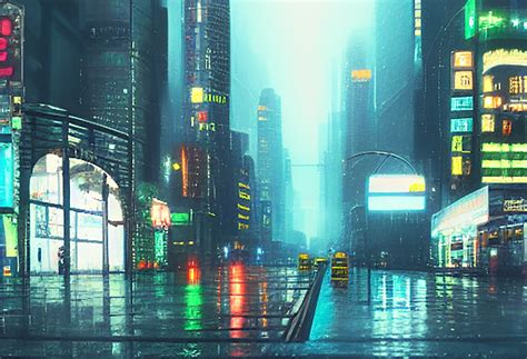 Cyberpunk City In The Rain on Behance