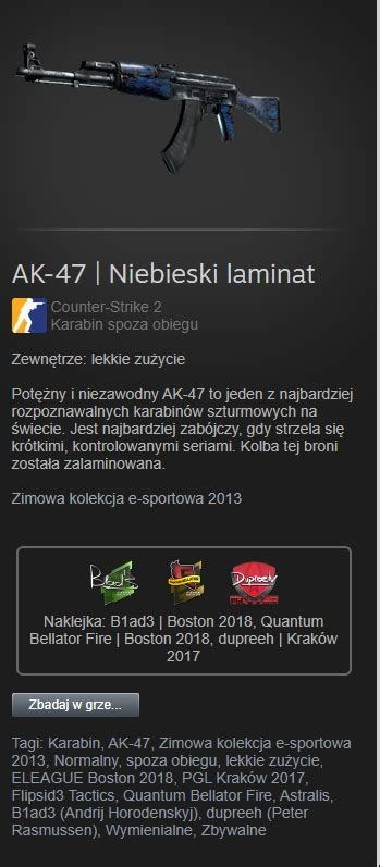 Ak 47 Niebieski Laminat CS GO Mińsk Mazowiecki Ogłoszenie na