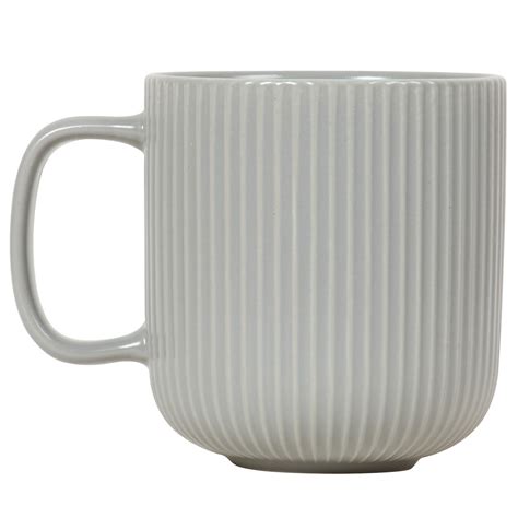 Set Of Ribbed Mugs Grey Wilko