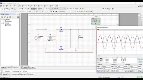 Full Wave Rectifier With And Without Filter Using Multisim YouTube