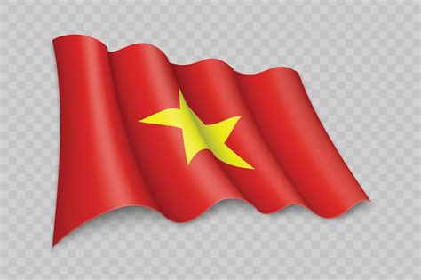 Premium Vector 3d Realistic Waving Flag Of Vietnam