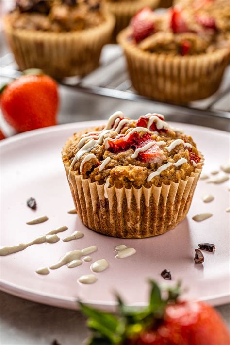 Easy Vegan Strawberry Banana Muffins Gluten Free Recipe Veeg