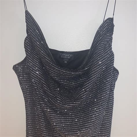 Silver Sparkly Dress From Topshop Stretchy Material Depop