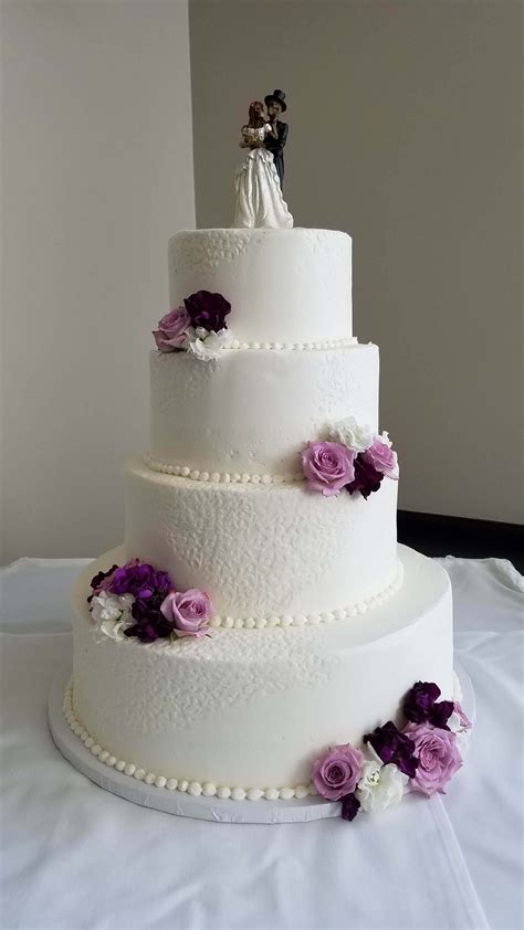 Pink White And Purple Wedding Cake Wedding Cakes Minneapolis Bakery