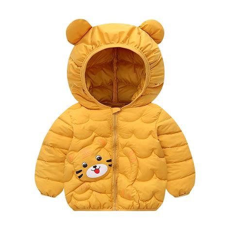 Fesfesfes Cute Kids Puffer Jacket With Ear Hoodie Winterspring Girls