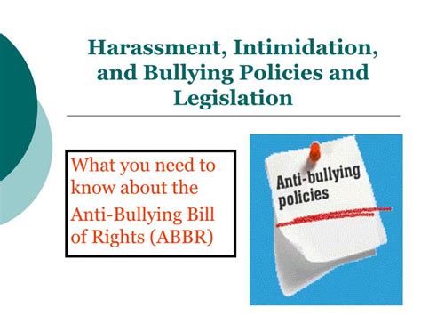 Ppt Harassment Intimidation And Bullying Policies And Legislation